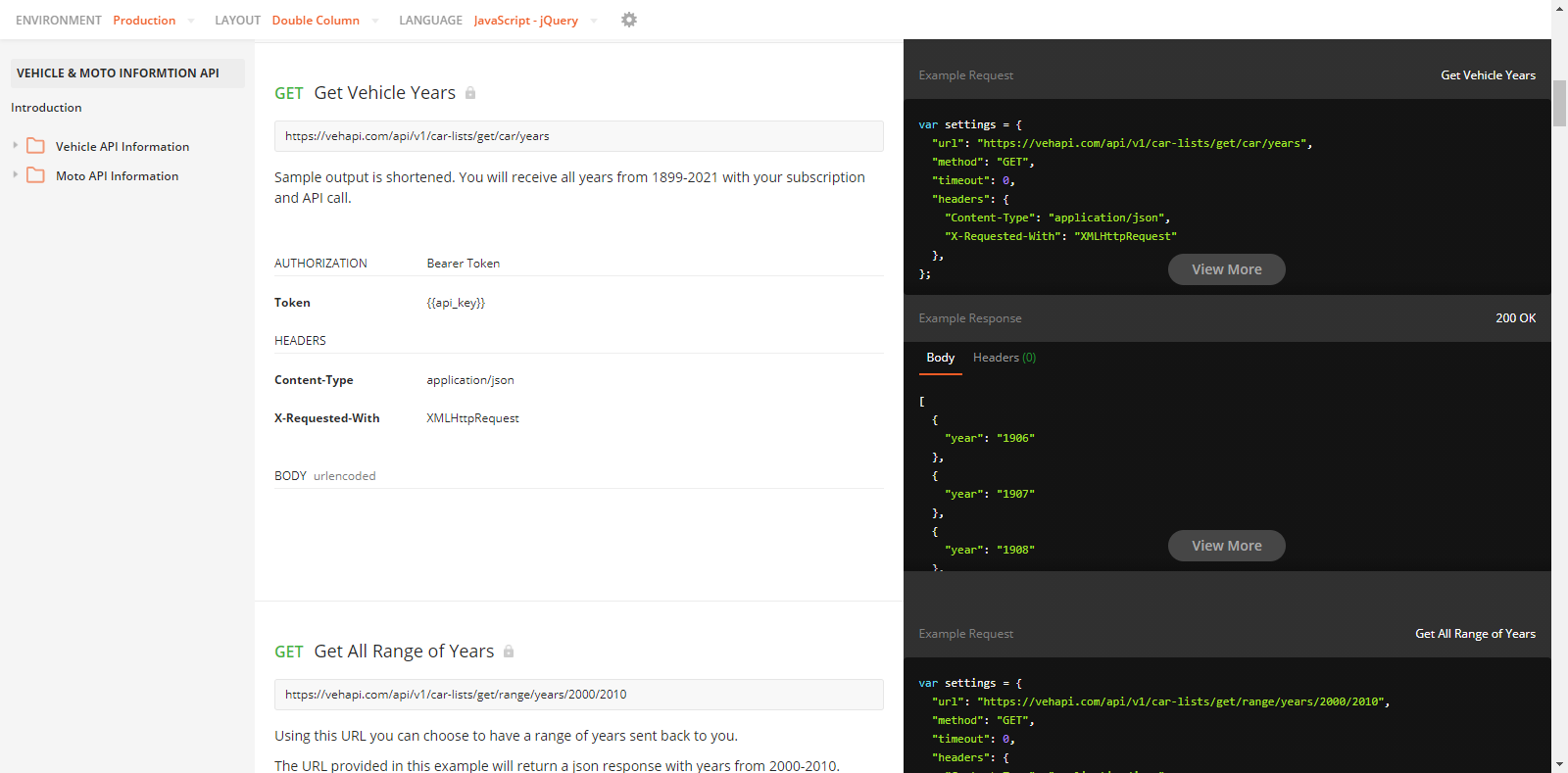 Car Data JSON API Documentation